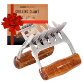 Liquid Solution meat claws with wooden handles for easy shredding of grilled meats.