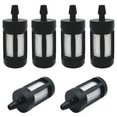 LiteTour replacement fuel filter six-pack for 0.2-inch ID lines, ready for maintenance.