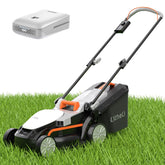 LiTHELi cordless lawn mower with 13-inch cutting width for efficient mowing.