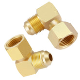 LitOrange 2-pack brass 3/8in female swivel to 3/8in male flare elbow for easy gas line connections.