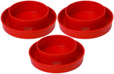 Little Giant Quail Waterer Base 3-pack assembled offers stable hydration for quail enclosures.