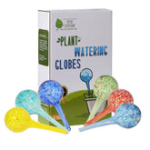 Little Green Leaf automatic globes set of 6 in multicolor glass for effortless indoor watering