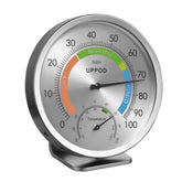 LittleGood 5-inch hygrometer front view with clear humidity and temperature readings