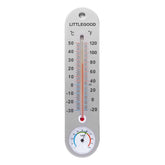 LittleGood vertical thermometer-hygrometer wall display shows temperature and humidity indoors