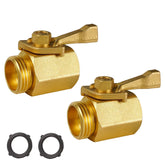 LIULO TOOL brass garden hose shut-off valve 2-pack with ergonomic handle for precise water control.