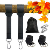LIVEKOOQ tree swing straps 4ft in use securely suspending a backyard swing.