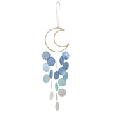 Liyujuping capiz wind chime in blue for outdoor ambience