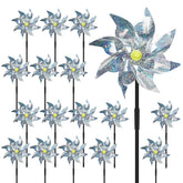 LIZOIDZSM 18-pack pinwheels assembly in sunlight for easy setup and deterrence.