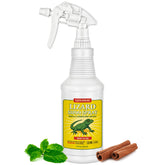 LizzAway Lizard Shoo Spray on porch deters geckos from outdoor entry points.