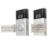 LJSCARE front door sign with left-side mount on the doorbell for privacy.