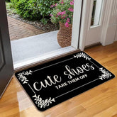 LMABBAQA Cute Shoes Take Them Off Doormat top view with non-slip surface