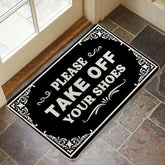 LMABBAQA Shoes Off Doormat anti-slip black front door for safe entry