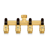 LNEZCDB 4 way hose splitter brass body enabling multitask watering.