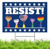 Lnyelxa Resist sign double-sided for maximum visibility from every angle.