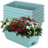 LOCONHA window box planter front view, durable rectangle for balcony flowers