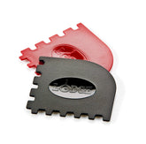 Lodge Grill Pan Scrapers two-pack in red and black; safe cleaning for grill pans.