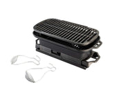 Lodge Sportsman's Pro Grill assembled for backyard cooking and even heat.