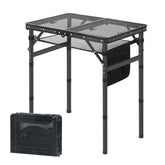 LOFTEY Small Folding Grill Table extended setup ready for camp cooking