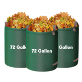 LOKISBEAURY 72-gallon yard waste bags in a 3-pack ready for leaf cleanup.