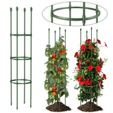 LOMNYIY round tomato cage with steel core provides sturdy support for heavy tomato plants.