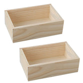 LONG TAO succulent planter in natural wood, rectangle shape for desks