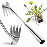 LOOHOI Upgraded Weed Puller with 4-Tooth design removes weeds by the root