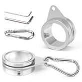 Loretoy 2-pack aluminum flag pole rings for secure mounting.