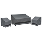 Loriano 3-piece patio cover set for sofa and chairs provides all-weather protection.