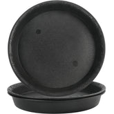 LotFancy plant saucer with 9.8 inch top diameter protecting surfaces from water damage.