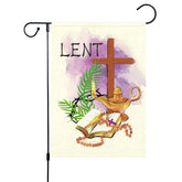 Louise Maelys Lent garden flag front view for outdoor Easter decor