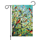 Louise Maelys spring welcome flag front view double-sided for bright visibility