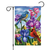 Louise Maelys welcome spring flag 12x18, doublesided burlap for enduring outdoor decor.