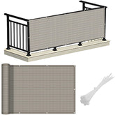 LOVE STORY balcony privacy screen on railing provides privacy with light visibility.
