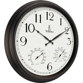 Lovely Home Essentials 24in outdoor clock on patio, easy-to-read from afar.