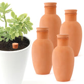 Lovely Ran Ollas 4pc set on pots showing water-efficient irrigation for containers