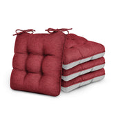 Love's cabin memory foam chair cushions set of 4 arranged for versatile comfort.
