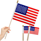 LoveVC American flag on a wooden stick for outdoor waving and celebration