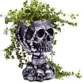 LovTocTic skull planter front view with gothic design and compact size.