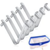 LOVUFIR 5-pack pool pole clips securing multiple tools on standard poles
