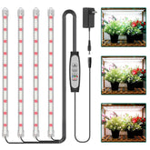 LPMZMBL 4-bar grow light strips illuminate shelf plants with even daylight-like light