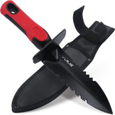 LRLXE metal detector shovel with serrated edge ready for digging and treasure hunting