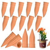 Lsed terracotta self-watering spike in a 16-pack supports steady moisture for plants
