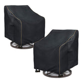 LSongSKY Outdoor Swivel Lounge Chair Cover front view protects chairs from rain and sun.