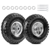 LTNICER 10-inch tire side view showing rugged rubber for heavy-duty carts