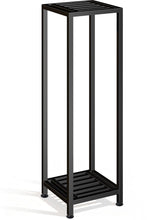 LUBORN 41-inch plant stand front view highlighting sturdy two-tier design for sunlit plants.