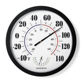 LUBYBG 10-inch thermometer on wall with large digits for easy reading outdoors.