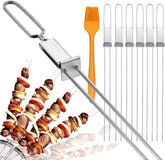 Lucalda push-bar slider skewers for easy food release.