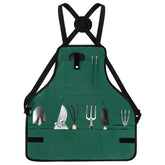 LUCKIPLUS gardening apron with 12 pockets keeps tools organized for easy gardening.