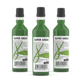 LuckyBamboo Super Green fertilizer pack—three bottles for convenient indoor plant feeding.