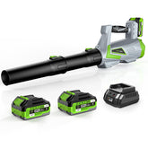 LUCKYTECH cordless leaf blower in turbo mode powers through debris with high CFM.